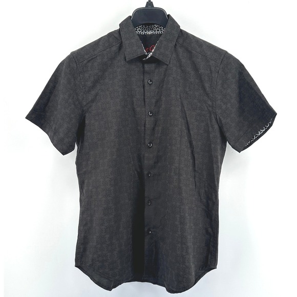 Robert Graham Other - Robert Graham Shirt Mens Small Black Tonal Damask Jacquard Classic Fit Modern